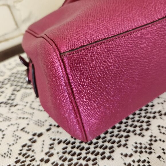 Coach Mini Bennett Metallic Pink Satchel Crossbody Bag Purse - Picture 10 of 16